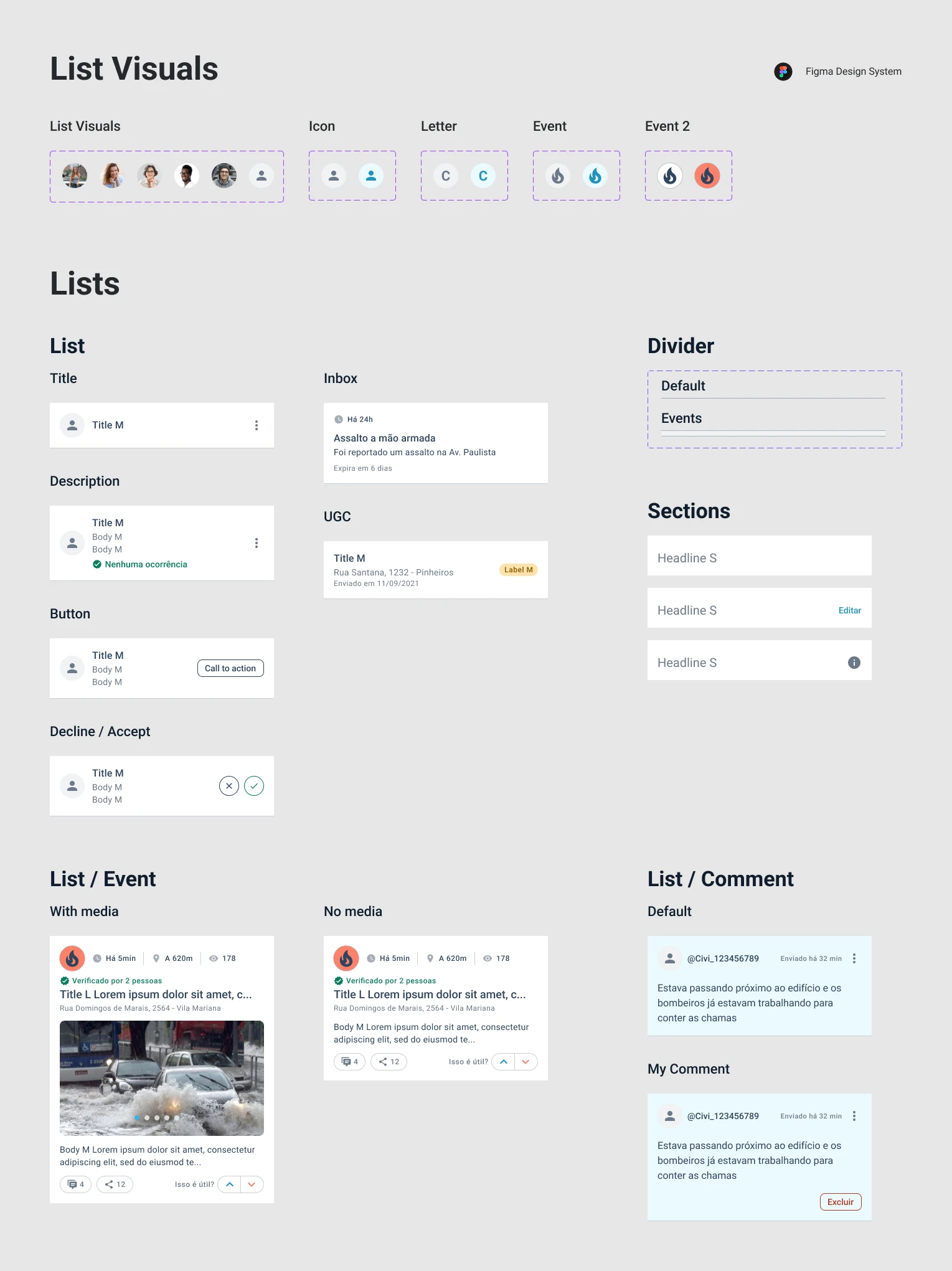 Civi design system — Lists