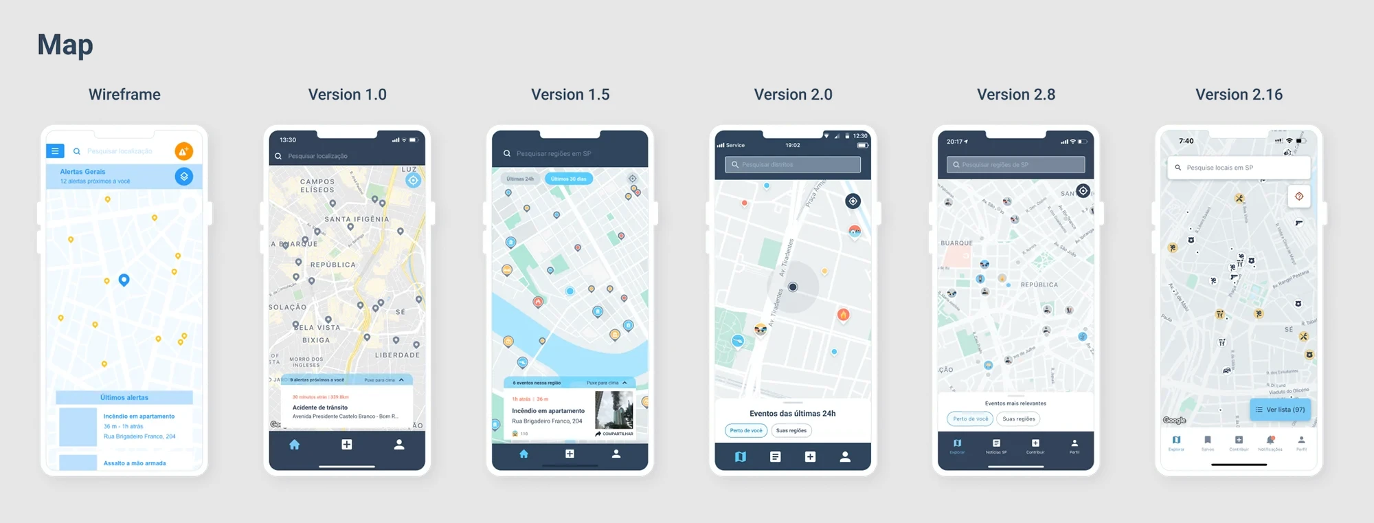 Civi interface, evolving from MVP to a mature product - Map