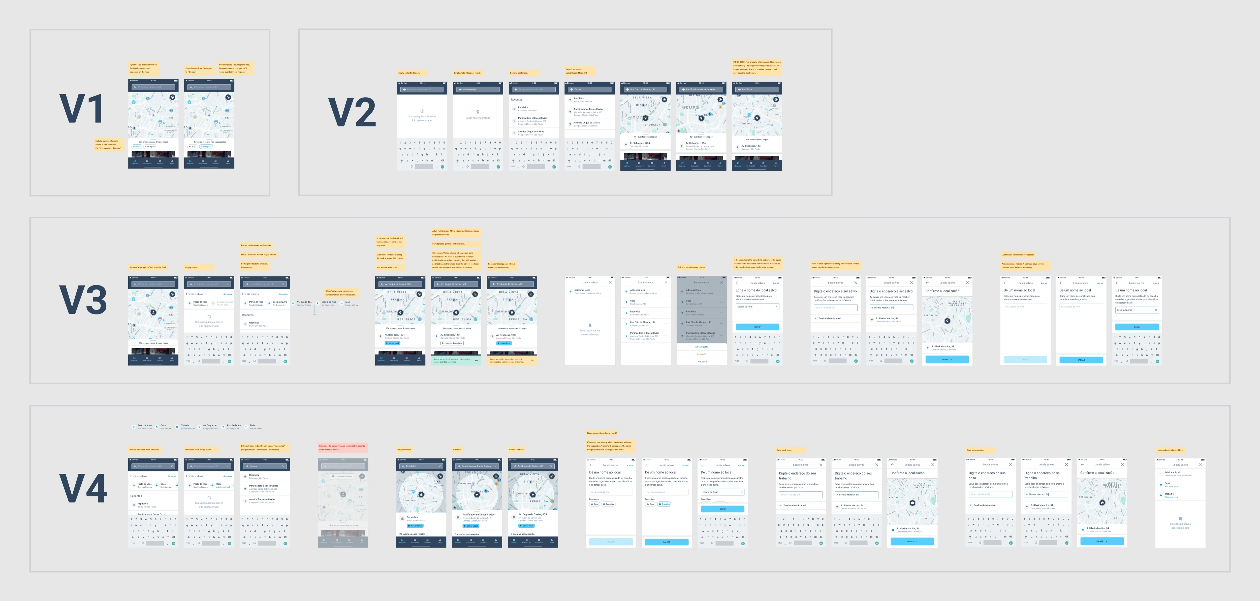 New 'Save places' feature splited in 4 versions