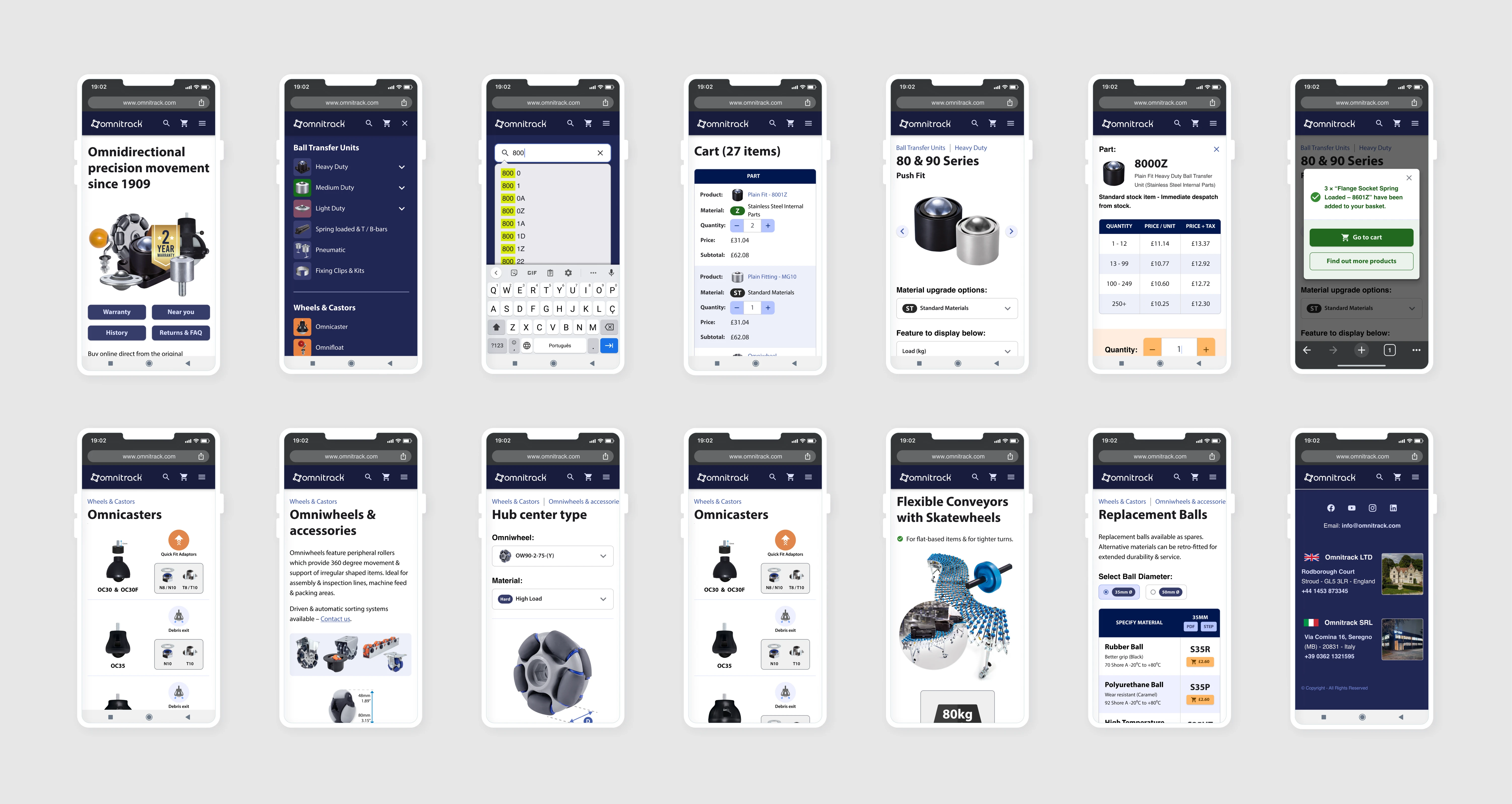 Mobile screens examples