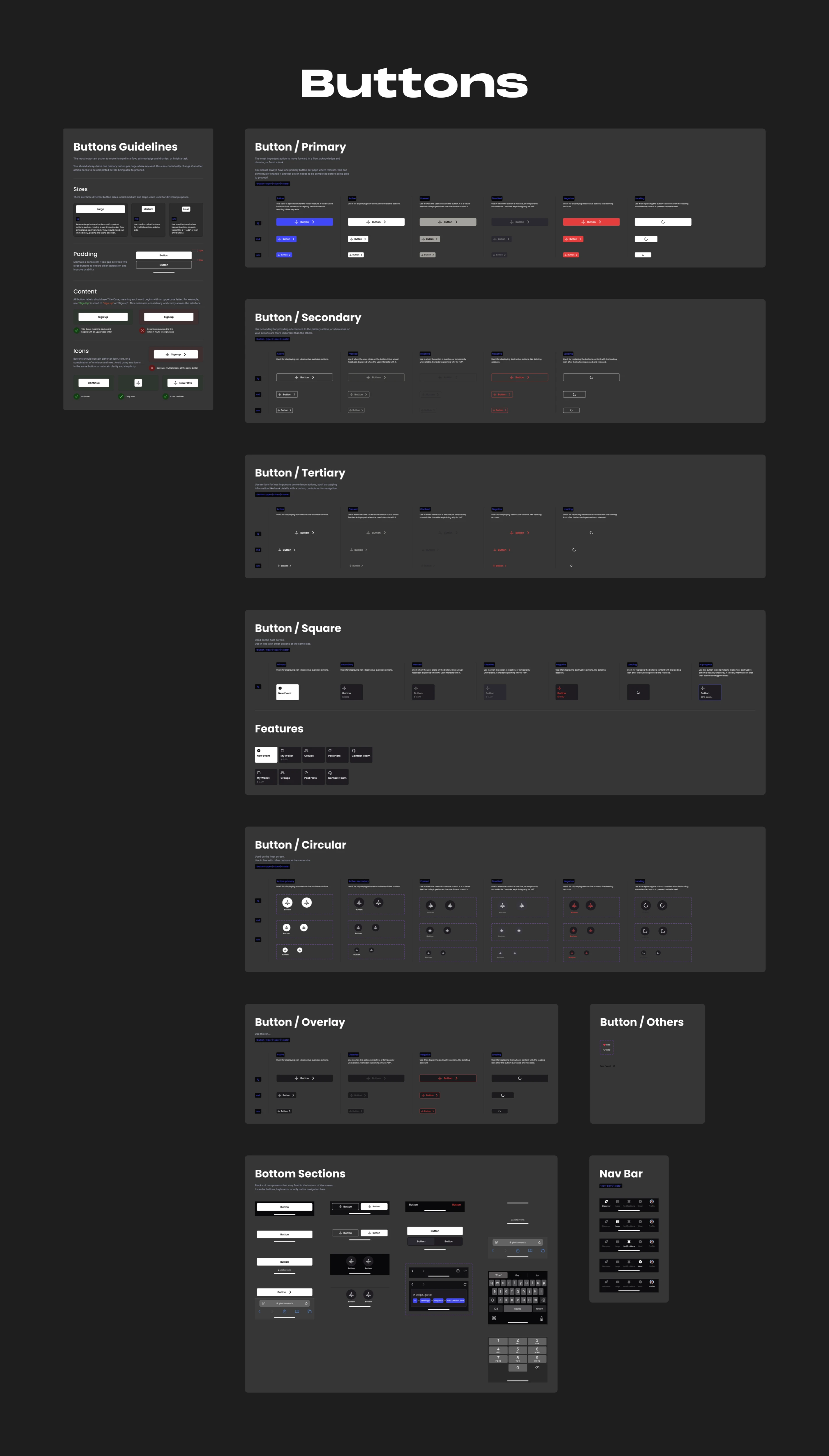 Plots design system — Button components