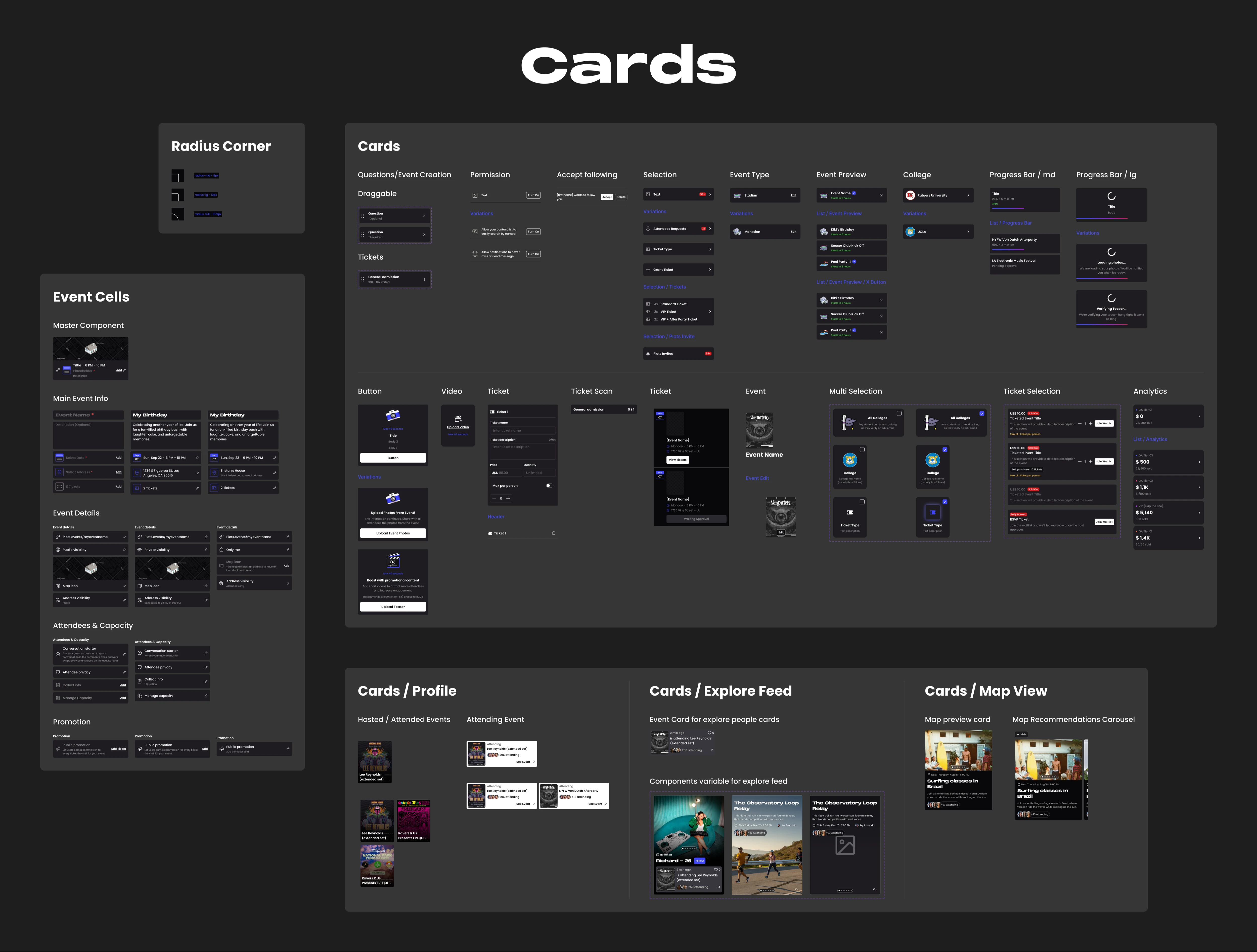 Plots design system — Cards