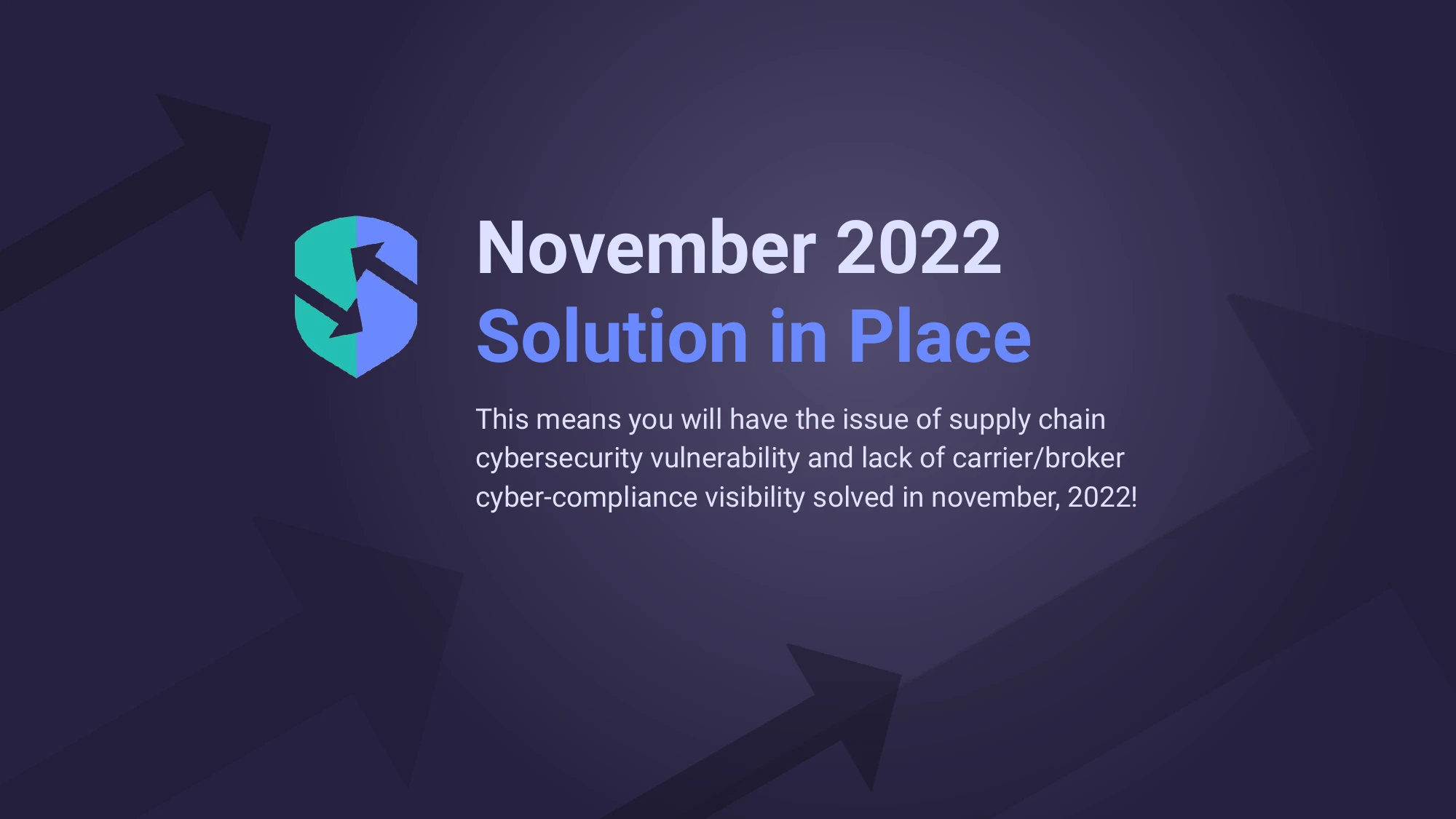 SupplyCyber pitch deck — November 2022 — Solution in Place